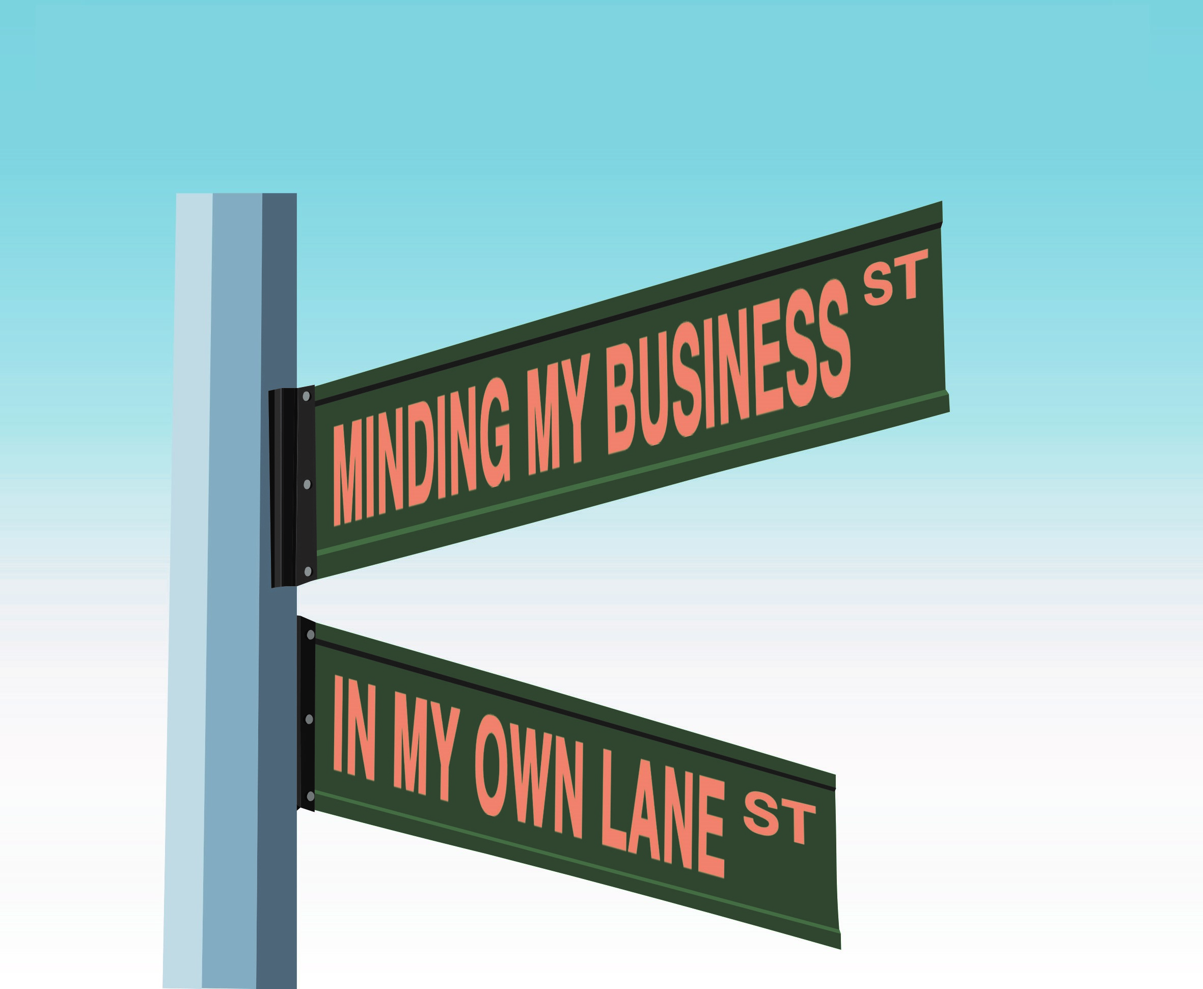 illustration of two street signs
