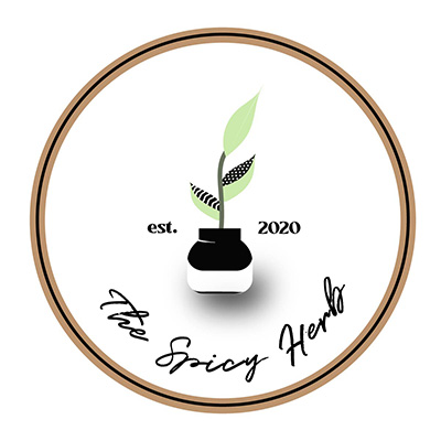 logo and illustration of an herb sprouting from a pot