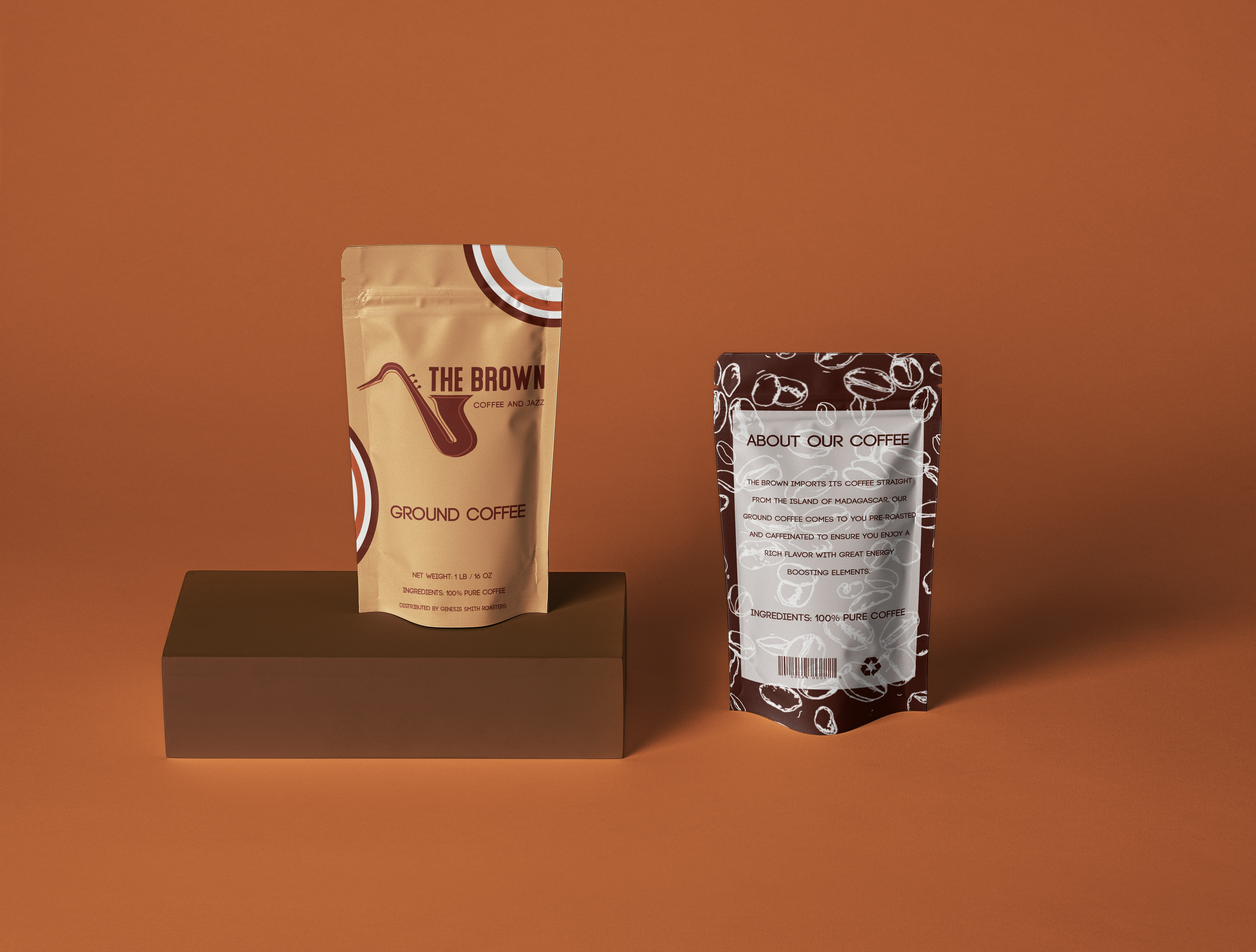 coffee grounds packaging for The Brown